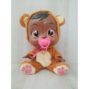 Cry Babies African American Interactive Doll Girls Toy Fuzzy Bear Outfit